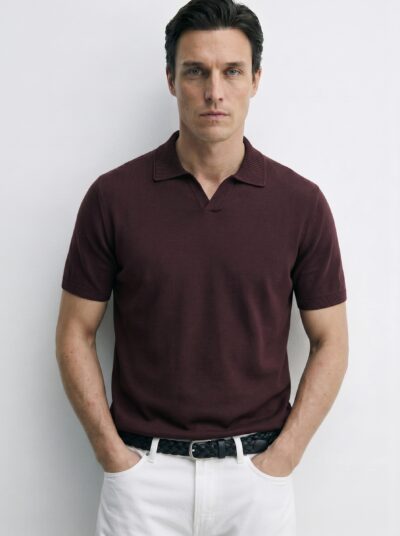 BORDO SPALVOS MEGZTI POLO MARŠKINĖLIAI