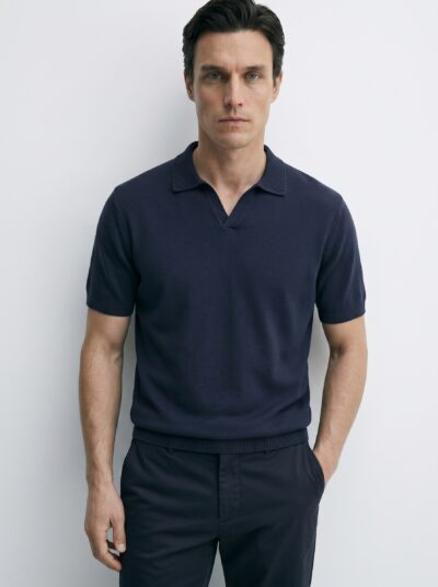 TAMSIAI MĖLYNI POLO MARŠKINĖLIAI