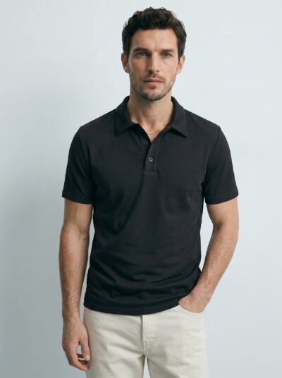 JUODI POLO MARŠKINĖLIAI