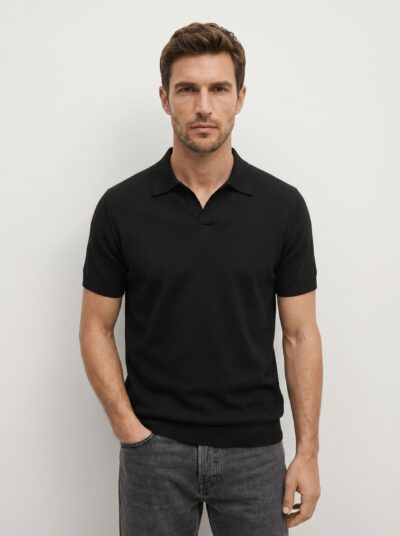 JUODI MEGZTI POLO MARŠKINELIAI